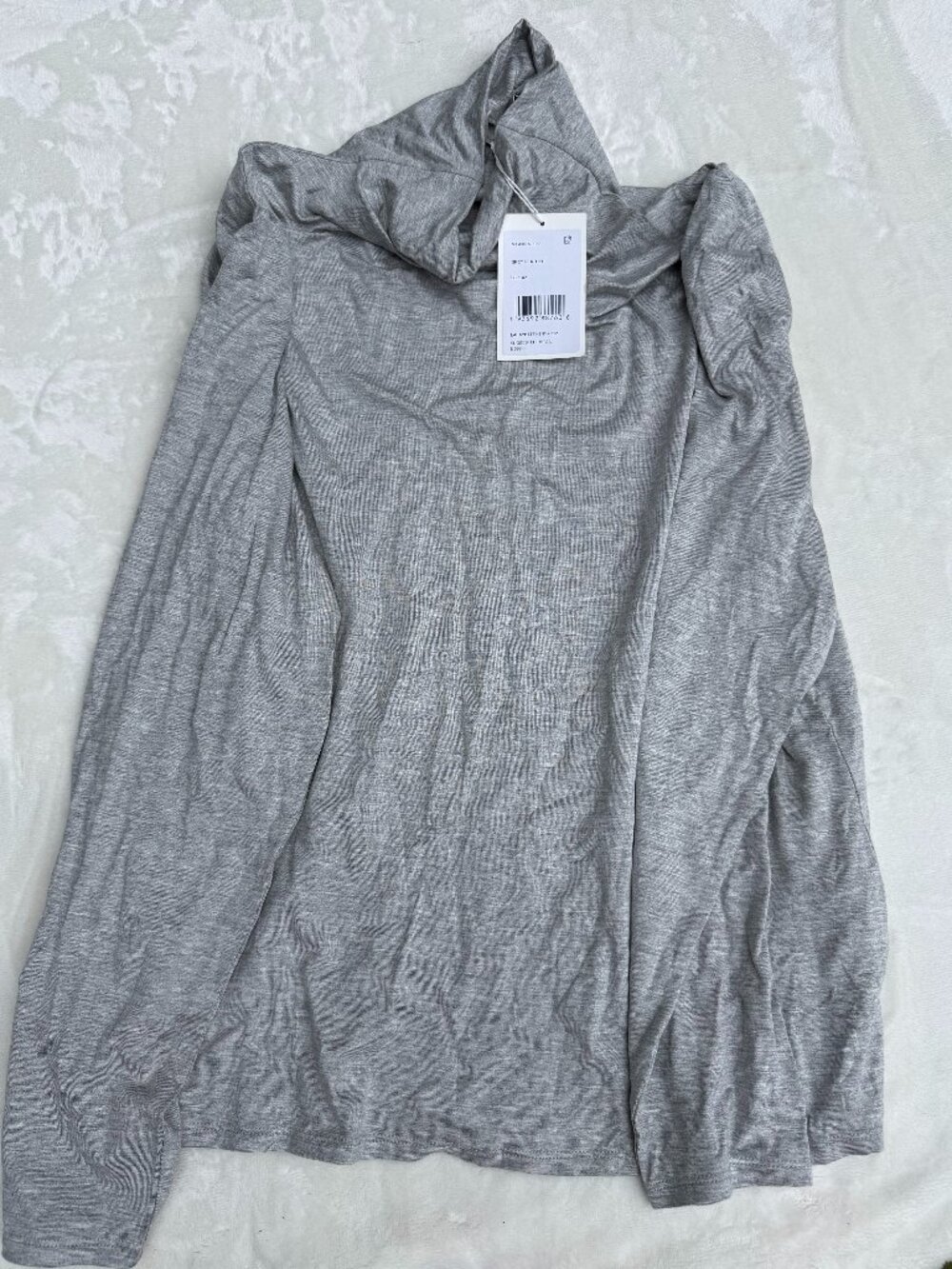 NWT Lafayette 148 New York Nouveau Jersey Turtleneck Grey XXL